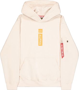 Alpha Industries Hoodie ALPHA INDUSTRIES Alpha Puff Print Hoodie, Herren, Gr. L, weiss (jet stream wei&szlig;), Obermaterial: 80% Baumwolle, 20% Polyester, regular fit, Swea