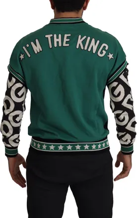 Dolce & Gabbana Mens Logo-Embroidered Cotton Sweatshirt Black Sweatshirts
