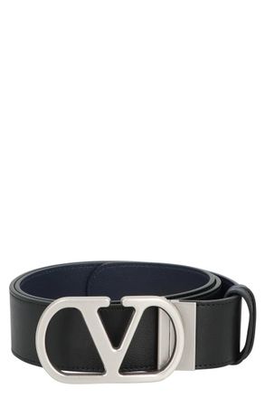 Valentino Garavani Vlogo Singature Reversible Leather Belt