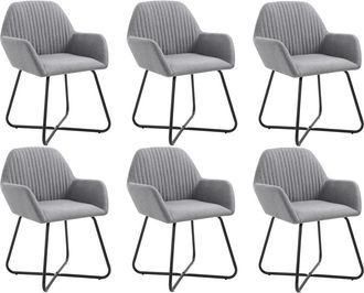 vidaXL Vidaxl - Sillas De Comedor 6 Unidades De Tela Gris Claro