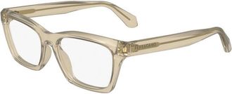 Ferragamo Eyeglasses Square Full Rim, Transparent Brown Frame And Clear Demo Lens Lens Sf2986232