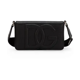 Dolce & Gabbana Cross Body Bags, male, Black, Size: ONE SIZE Foldover Crossbody Bag