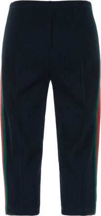 Gucci Ribbed Cotton-Mix Leggings - Navy