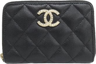 Chanel Black Grained Calfskin Coin Purse/Coin Case (Pre-Owned)