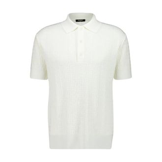 Balmain Monogram Knit Polo Shirt - male - Balmain - Polo Shirts - Beige - XL - Tops
