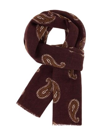 Boggi Milano paisley-print scarf - men - Wool - One Size - Red