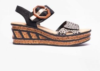 Rieker 68176-00 Womens Sandals Black Multi - Size UK 7.5