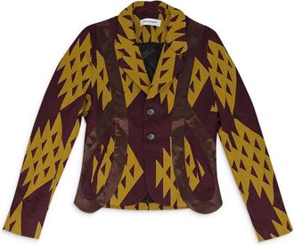 Kiko Kostadinov MAROON/YELLOW LASSO SHORT BLAZER