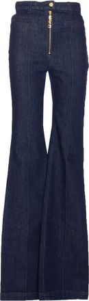 Elisabetta Franchi Jeans svasati a vita alta - Blu