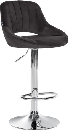Clp Clp - Taburete De Bar Milet Con Funda De Terciopelo Negro Cromado