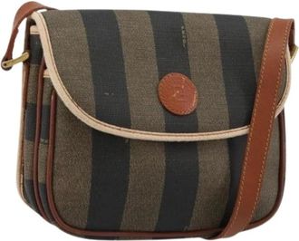 Fendi Pre-owned Pequin Shoulder Bag - Dames - Vintage Schoudertas - Bruin - ONE Size - Leer - Vintage