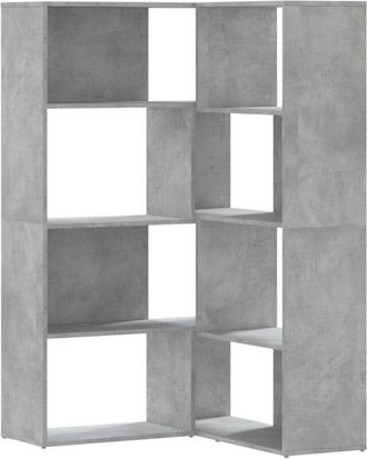 vidaXL Vidaxl - Estanter&iacute;a Esquina 4 Niveles Madera Gris Hormig&oacute;n 85x85x140 Cm