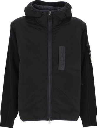 Stone Island Wool Plain Logo Jackets Black 791544134-V0020