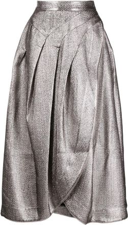 Shiatzy Chen Genisis asymmetric wrap skirt - women - Polyacrylic/Other fibres/Wool/Polyester/Polyamide/other fibers - 40 - Gold