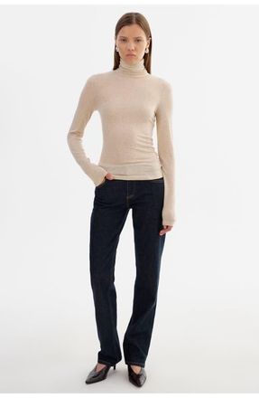 LaMarque Sadie | Long Sleeve Mockneck Top in Heather Beige at Nordstrom, Size X-Large