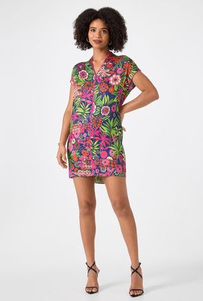 Trina Turk Tarashi Short-Sleeve Mini Dress