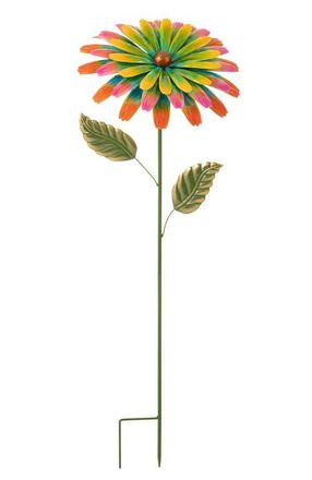 Glitzhome 41H Garden Metal Flower Yardstake in Green at Nordstrom, Size Medium