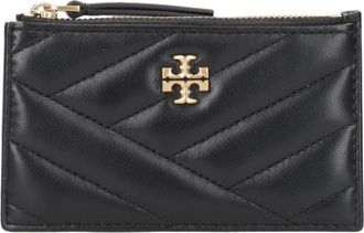 Tory Burch Zwarte Nappa Chevron Gewatteerde Portemonnee - Dames - Portefeuilles - Zwart - ONE Size - Leer - Accessoires