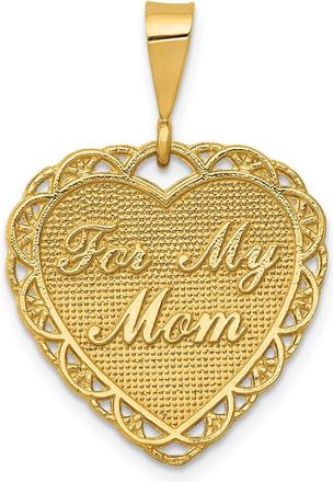 Diamond2Deal 14k Yellow Gold Reversible FOR MY MOM Charm
