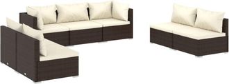 vidaXL 7 Pcs Lounge Garden Lounge Con Almohada