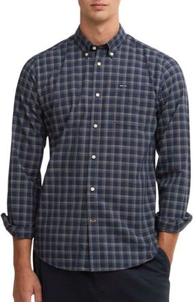 Barbour Bramwell Check Button Down Shirt in Navy at Nordstrom, Size Xx-Large