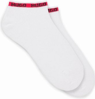 HUGO BOSS Mens 2 Pack of Tape Logo Socks - White - Size: 6/5.5/7/6.5/7.5/8