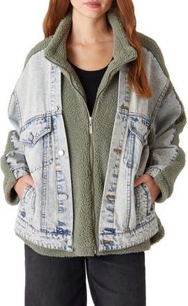 Blank NYC Denim & Faux Shearling Trucker Jacket in Slumber Party at Nordstrom Rack, Size X-Small