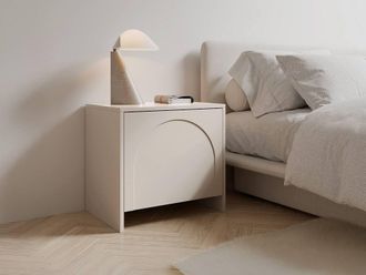 Vente-Unique Set Of 2 Bedside Tables With 1 Door - Beige - NALYRA By Maison C&eacute;phy