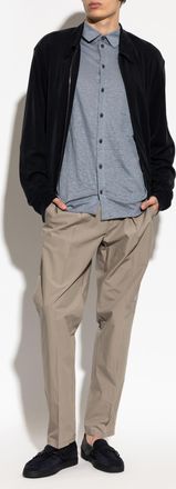 Giorgio Armani Linen Shirt With Pocket, Mens, Blue