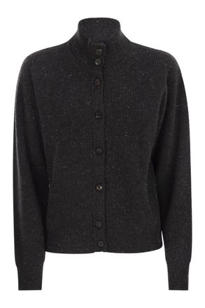 PESERICO Ka cardigan met knopen in wolzijde en kasjmier