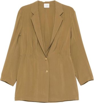 Alysi Womens Silk & Nylon Single-Breasted Blazer Jacket