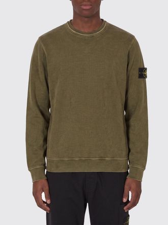 Stone Island Felpa a girocollo in cotone con logo Stone Island