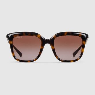 Gucci Square Frame Sunglasses, Brown