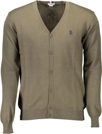 U.S.Polo Association V-Neck Cardigan - Heren - Vesten - Groen - 2XL - Katoen - Truien & Vesten