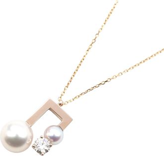 Tasaki Akoya Pearl Diamond K18PG Necklace