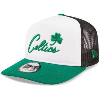 New Era A-Frame Trucker Cap - NBA Boston Celtics White - One Size