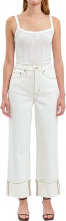 Daze Eastside High Rise Loose Jeans In Vanilla