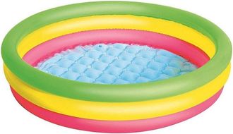 Trade Shop Trade Shop - Piscina Summer A 3 Anelli Color Arcobaleno Con Fondo Gonfiabile 102x25 Cm 51104