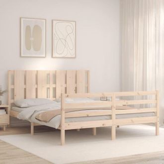 vidaXL Bed Frame without Mattress 160x200 cm Solid Wood Vidaxl