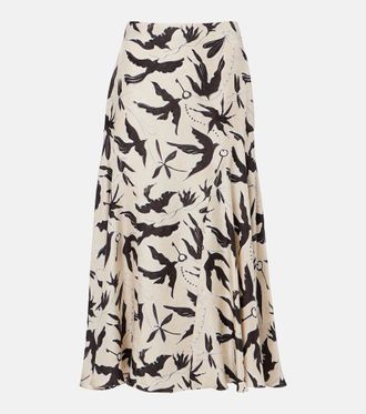 Altuzarra Elton printed silk midi skirt
