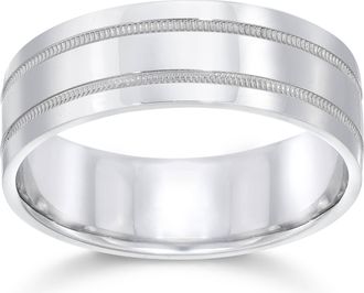 Pompeii3 7mm 950 Platinum Comfort Fit Wedding Band NEW Ring Size Selectable