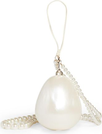 Simone Rocha Micro Imitation Pearl Top Handle Bag in Pearl/Pearl at Nordstrom