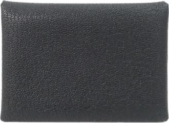 Herm&egrave;s Black Chevre Leather Coin Purse/Coin Case (Pre-Owned)