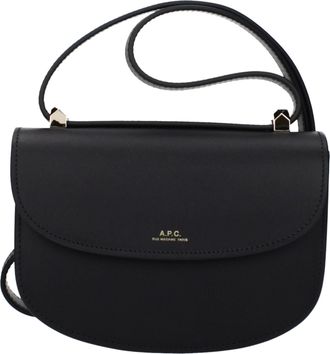 A.P.C. Black Leather Shoulder Womens Bag