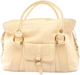 Celine Pre-owned Macadam Handbag - Dames - Vintage Handtas - Beige - ONE Size - Leer - Vintage