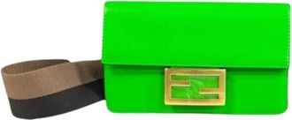 Fendi Pre-owned Baguette Schoudertas - Dames - Vintage Schoudertas - Groen - ONE Size - Leer - Vintage