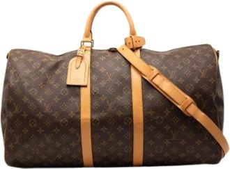 Louis Vuitton Pre-owned Weekend Bags, female, Brown, Size: ONE SIZE Pre-owned Keepall Bandouliere 55