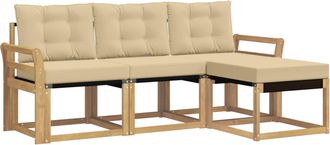 vidaXL Conjunto De Sof&aacute;s De Exterior 4 Uds. Y Beige Vidaxl