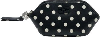 Ganni Bou Portemonnee met Stippen - Dames - Portefeuilles - Zwart - ONE Size - Katoen - Accessoires