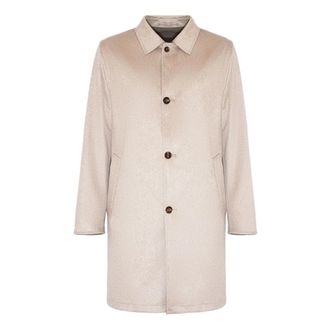 Kired Single-Breasted Coats, male, Beige, Size: M Double Face Beige Cashmere Coat
